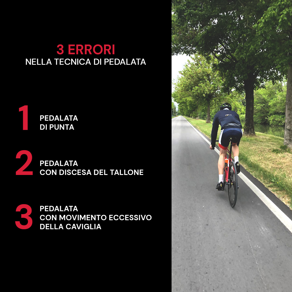grafica-post-fb-3-consigli-pedalata_www 3 errori nella tecnica di pedalata